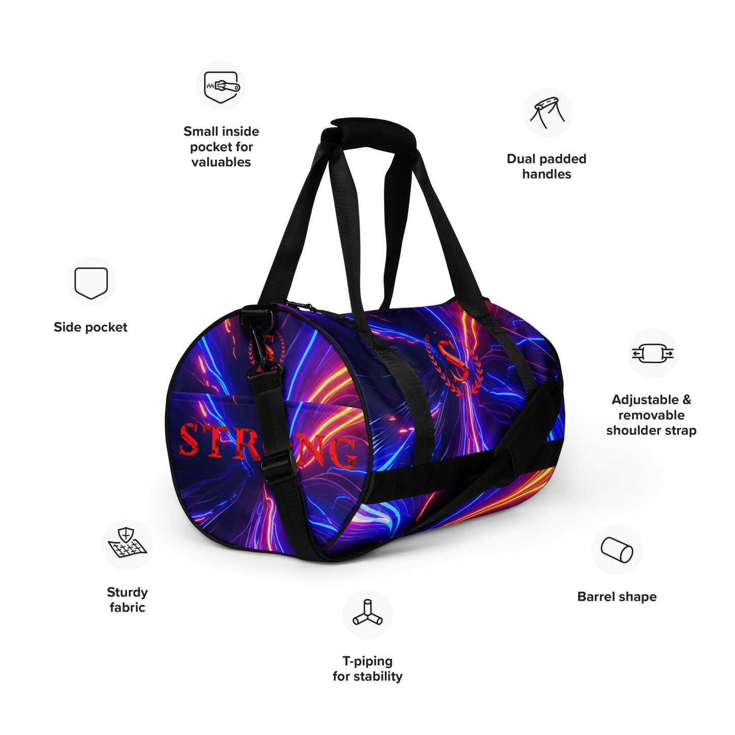 All-over print gym bag